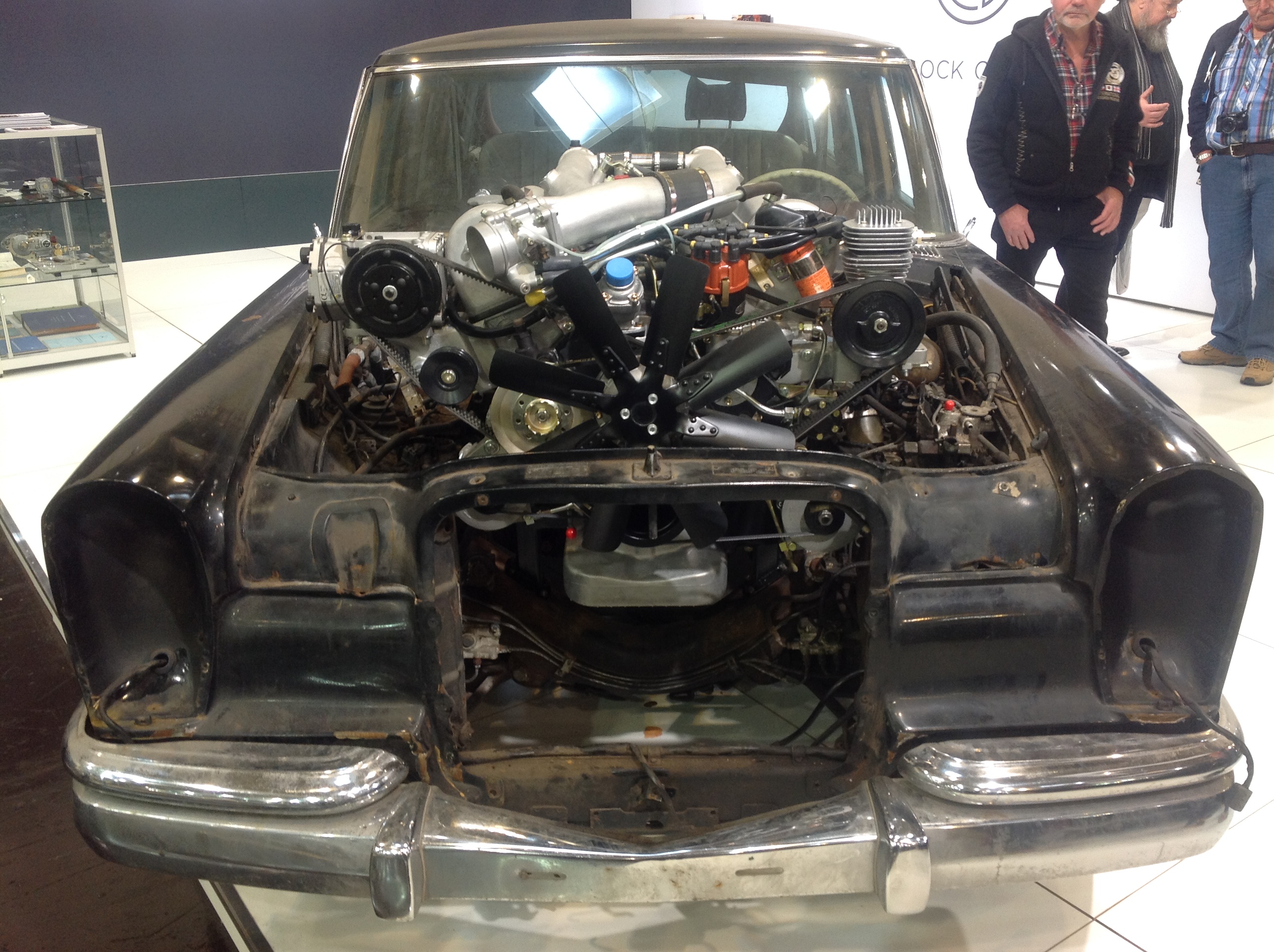 Mercedes-Benz 600 Pullman undergoing restoration, displayed at an exhibition (archive, 2016). Photo: Andrew Bone, CC BY 2.0.